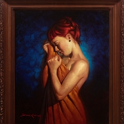 Red Wrapped In  Gold<br>16x22 inch<br>oil on canvas<br>20x24 framed<br>$1,500