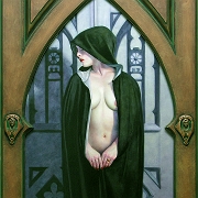 Gothic<br>21x44 inch<br>oil on wood<br>Artist Made Frame<br>$10,000
