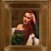 Lost In Thought<br>10x14 inch<br>oil on cotton panel<br>Framed 20x23<br>$1,200