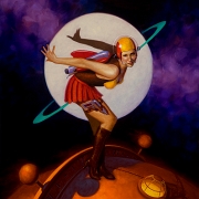 Rhonda's Rocket Rangers<br>24x30 inch<br>oil on wood<br>no frame<br>$10,000